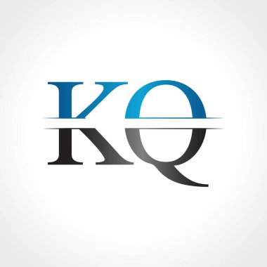 Kq harfli Logo Tasarım Vektör İllüstrasyonu. Soyut Harf Kq logo Tasarımı