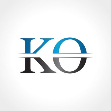 Baş harf Logo Tasarım Vektör İllüstrasyonu. Soyut Harf Ko logosu Tasarımı