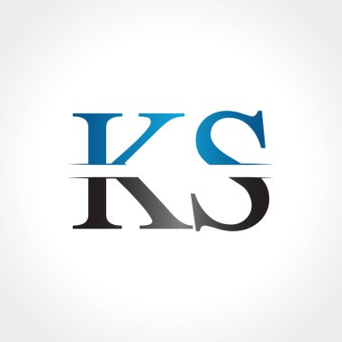Ks harfinin baş harfi Logo Tasarım Vektör İllüstrasyonu. Soyut Harf K logosu Tasarımı