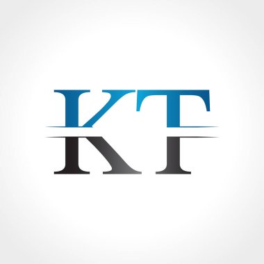 Kt harfli Logo Tasarım Vektör İllüstrasyonu. Soyut Harf KT logosu Tasarımı