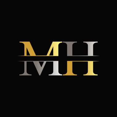 İlk Mh harfi Logo Tasarım Şablonu. Soyut Harf Mh logosu Tasarımı