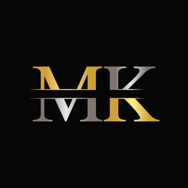 İlk Mk harfi Logo Tasarım Şablonu. Soyut Harf Mk logosu Tasarımı