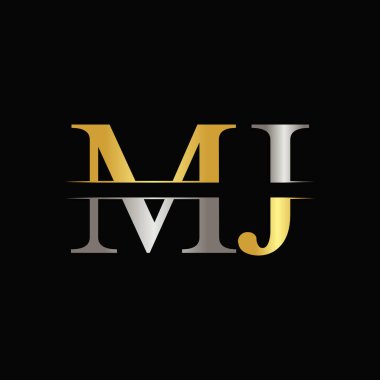 İlk Mj harfi Logo Tasarım Şablonu. Soyut Harf Mj logo Tasarımı