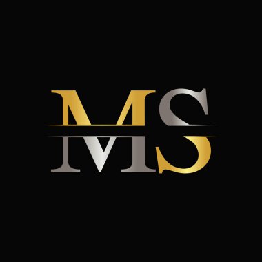 Baş harfi Bayan Logo Tasarım Şablonu. Soyut Harf Ms logo Tasarımı