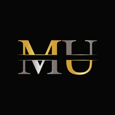 Baş harf Mu harfi Logo Tasarım Şablonu. Soyut Harf Mu logosu Tasarımı