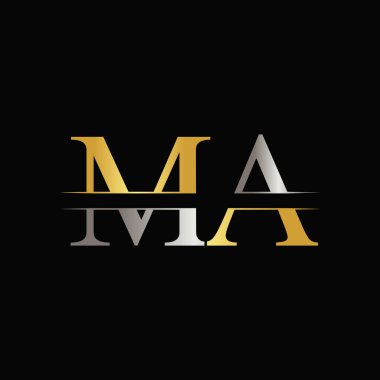 Ana harf Logo Tasarım Şablonu. Soyut Harf Ma logosu Tasarımı
