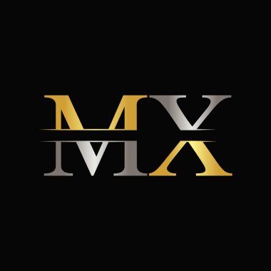 İlk Mx harfi Logo Tasarım Şablonu. Soyut Harf Mx logo Tasarımı