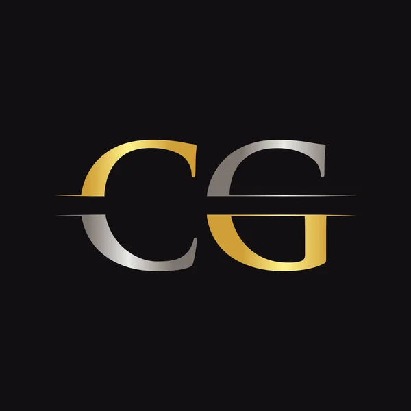 Yaratıcı modern iş tipografi vektör şablonlu ilk Cg Harf Logosu. Yaratıcı Soyut Harf Harfi Logosu Tasarımı