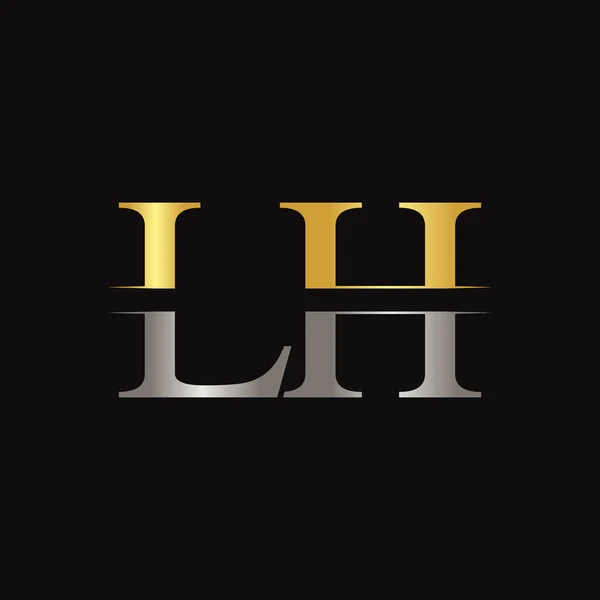 初期のLh文字ロゴデザインベクトルテンプレート アブストラクトブラックレター Lhロゴデザイン — ストックベクタ