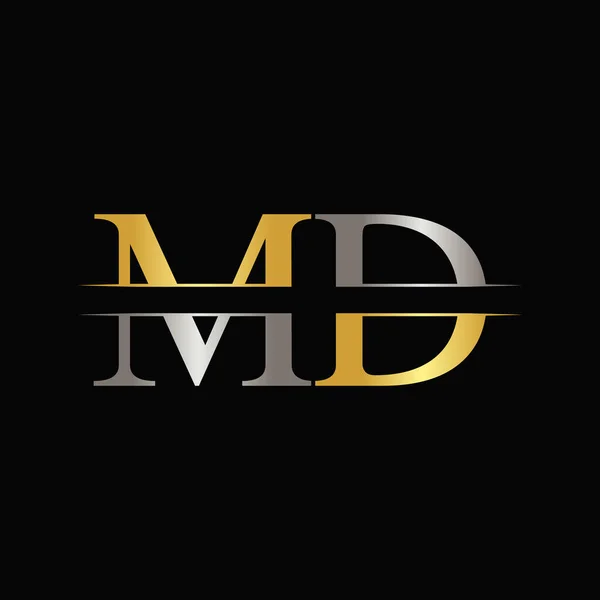 İlk Md harfi Logo Tasarım Şablonu. Soyut Harf Md logosu Tasarımı