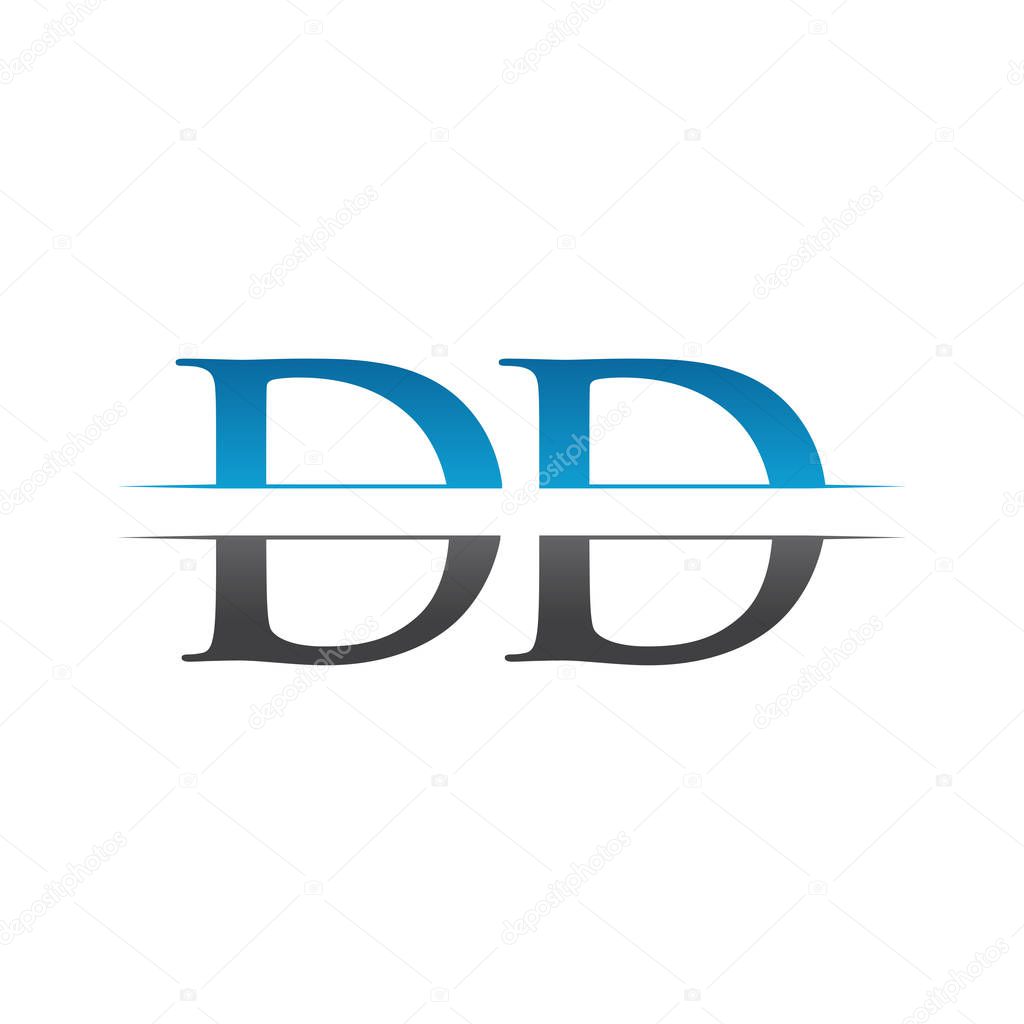 Initial DD Letter Logo Design Vector With Blue and Grey Color. DD Logo Design