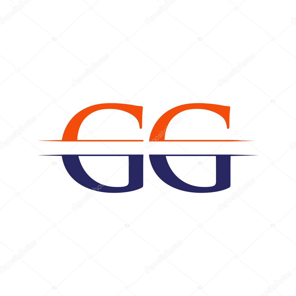 GG letter Type Logo Design vector Template. Abstract Letter GG logo Design