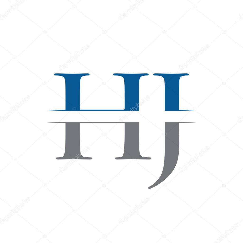 HJ letter Type Logo Design vector Template. Abstract Letter HJ logo Design