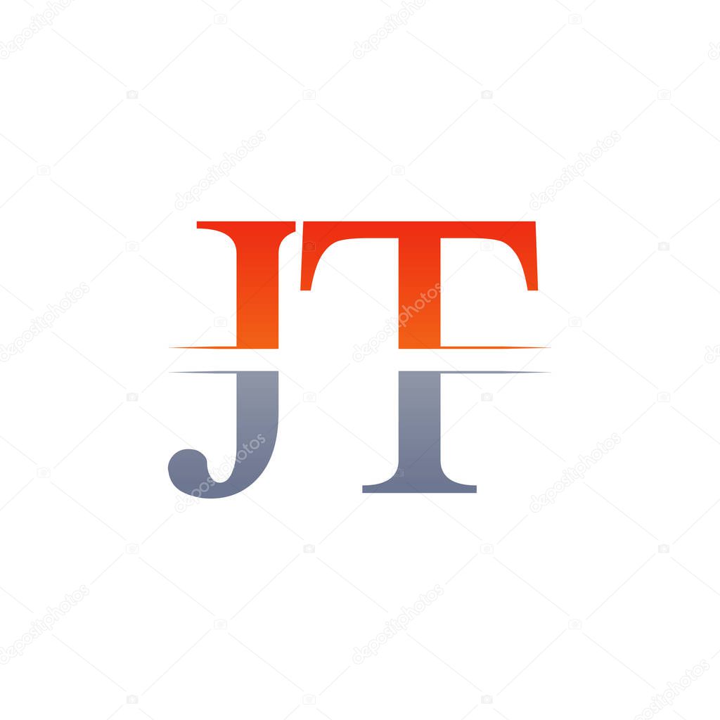 JT letter Type Logo Design vector Template. Abstract Letter JT logo Design