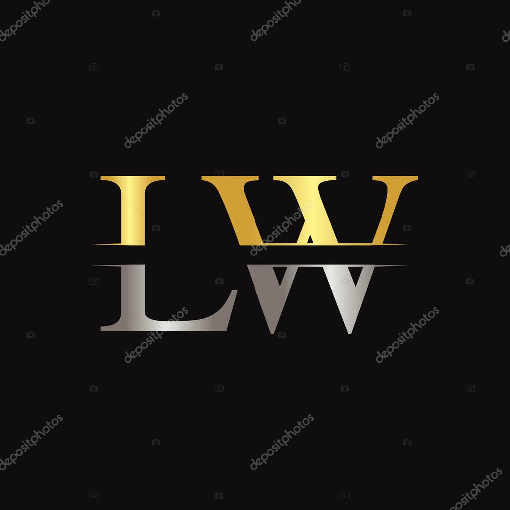 Initial LW letter Logo Design vector Template. Abstract Black Letter LW logo Design