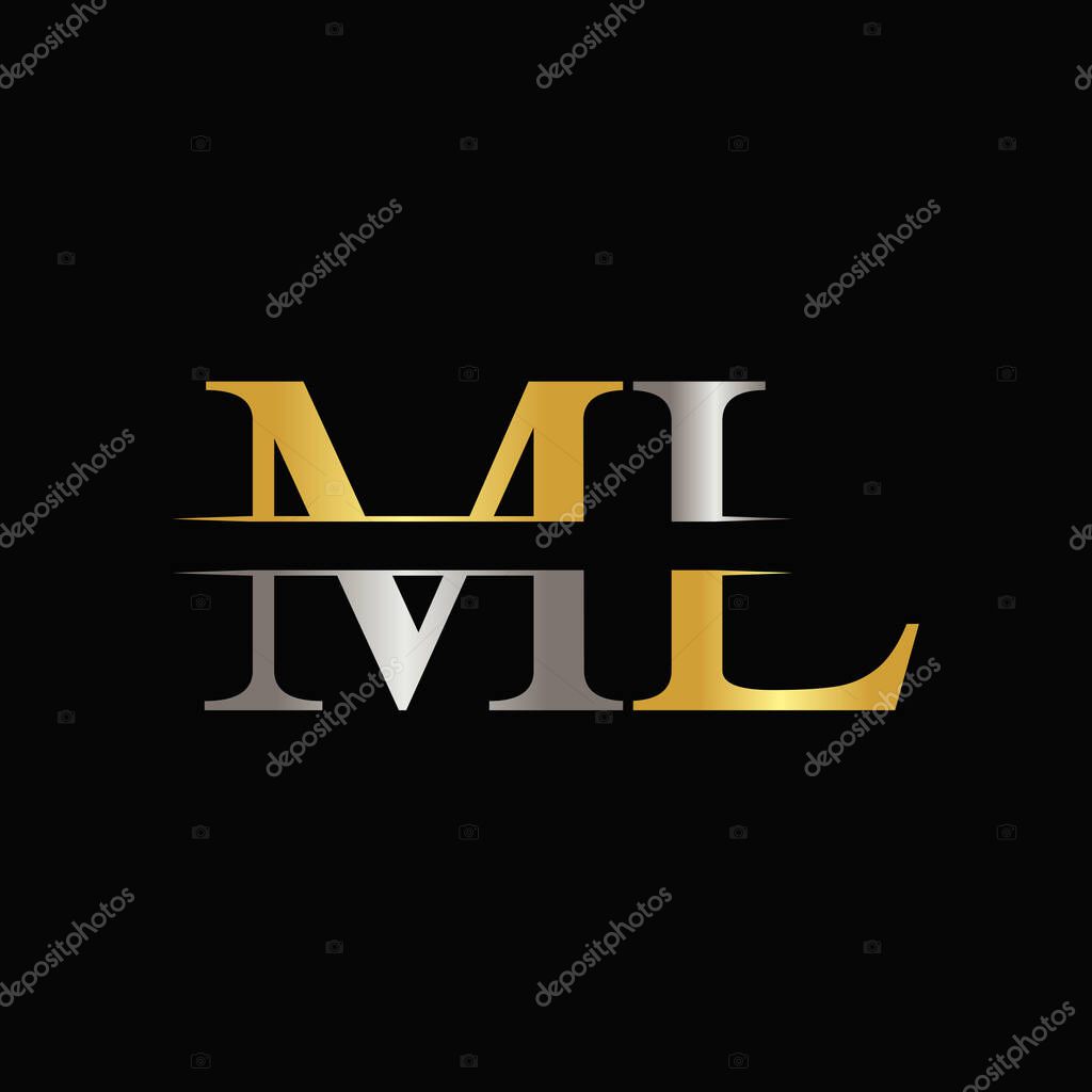 Initial ML letter Logo Design vector Template. Abstract Letter ML logo Design