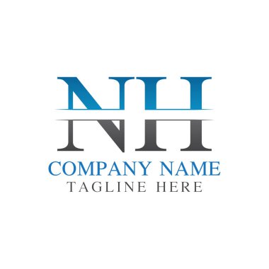 İlk Monogram Harf Nh Logo Tasarım Vektör Şablonu. Nh Harf Logosu Tasarımı