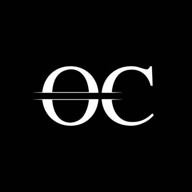 İlk Monogram Harf Oc Logo Tasarım Vektör Şablonu. Oc Harfi Logo Tasarımı
