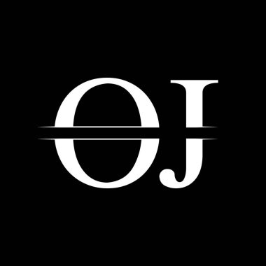 İlk Monogram Harf Oj Logo Tasarım Vektör Şablonu. Oj Harf Logosu Tasarımı