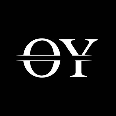 İlk Monogram Harf Oy Logosu Tasarım Vektör Şablonu. Oy Harf Logosu Tasarımı
