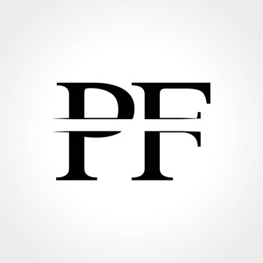 İlk Monogram Harf Logosu Tasarım Vektör Şablonu. Soyut Pf Harf Logosu Tasarımı