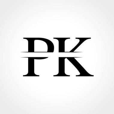 İlk Monogram Harf Pk Logo Tasarım Vektör Şablonu. Soyut Pk Harf Logosu Tasarımı