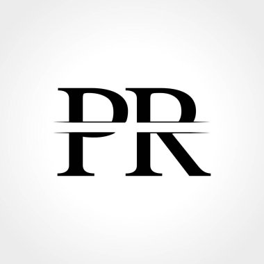 İlk Monogram Harf Öncesi Logo Tasarım Vektör Şablonu. Soyut Pr Harf Logosu Tasarımı