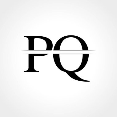 İlk Monogram Harfi Pq Logo Tasarım Vektör Şablonu. Soyut Pq Harf Logosu Tasarımı