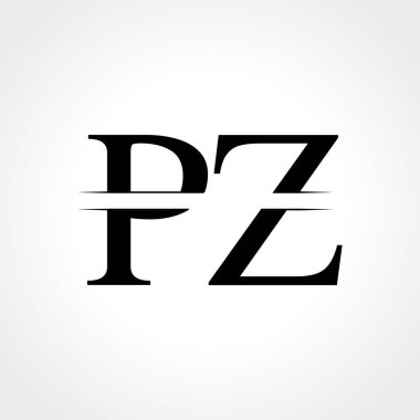 İlk Monogram Harf Pz Logo Tasarım Vektör Şablonu. Soyut Pz Harf Logosu Tasarımı