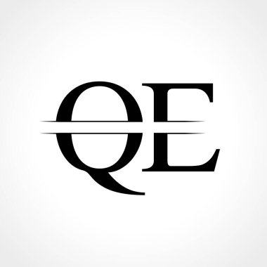İlk Monogram Harf Qe Logo Tasarım Vektör Şablonu. Kara Harf Qe Harf Logo Tasarımı