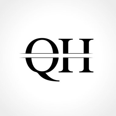İlk Monogram Harf Qh Logo Tasarım Vektör Şablonu. Siyah Harf Qh Harf Logosu Tasarımı