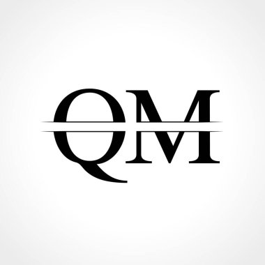 İlk Monogram Harf Qm Logo Tasarım Vektör Şablonu. Siyah Harf Qm Harf Logosu Tasarımı