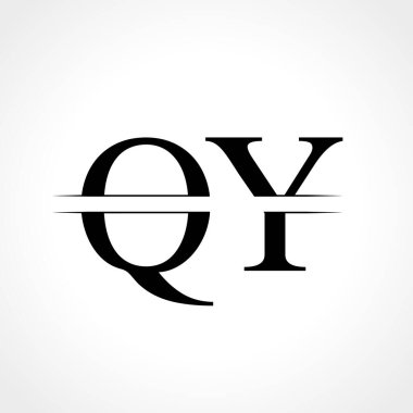 İlk Monogram Harf Qy Logo Tasarım Vektör Şablonu. Kara Harf Qy Harf Logosu Tasarımı