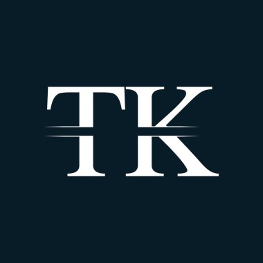 İlk Harf Tk Logo Tasarım Vektör Şablonu. Bağlı Tipografi Tk Harf Logosu Tasarımı