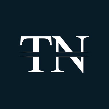 İlk Harf Tn Logo Tasarım Vektör Şablonu. Bağlı Tipografi Tn Harf Logosu Tasarımı