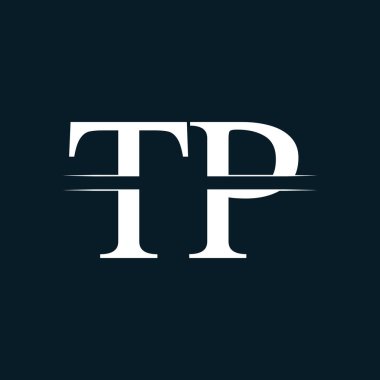 İlk Harf Tp Logosu Tasarım Vektör Şablonu. Bağlı Typography Tp Harf Logosu Tasarımı