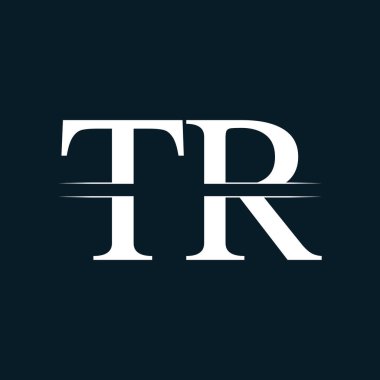 İlk Harf Tr Logo Tasarım Vektör Şablonu. Bağlı Typography Tr Harf Logo Tasarımı