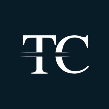 İlk Harf Tc Logo Tasarım Vektör Şablonu. Bağlı Typography Tc Harf Logosu Tasarımı