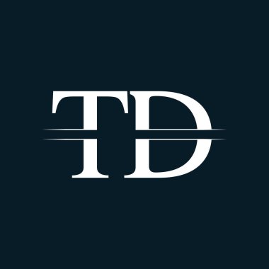 İlk Harf Td Logo Tasarım Vektör Şablonu. Bağlı Tipografi Td Harf Logosu Tasarımı