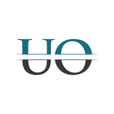 İlk Harf Uo Logo Tasarım Vektör Şablonu. Uo Harf Logosu Tasarımı