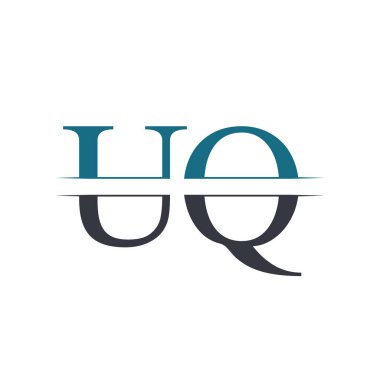 İlk Harf Uq Logo Tasarım Vektör Şablonu. Uq Harf Logosu Tasarımı