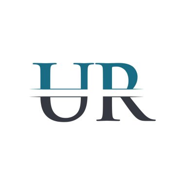 İlk Harf Ur Logo Tasarım Vektör Şablonu. Ur Harf Logo Tasarımı