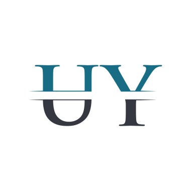 İlk Harf Uy Logo Tasarım Vektör Şablonu. Uy Harf Logosu Tasarımı