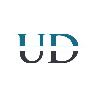 İlk Harf Ud Logo Tasarım Vektör Şablonu. Ud Harf Logosu Tasarımı