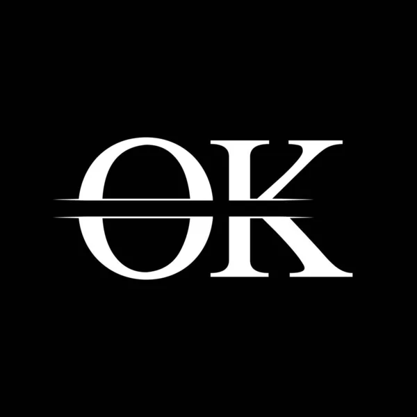 初期のモノグラムの手紙 をロゴデザインベクトルテンプレート Okレターロゴデザイン — ストックベクタ