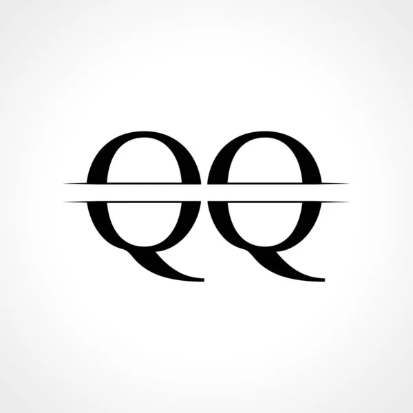 初始字母表Qq标志设计向量模板 黑色字母Qq标志设计 — 图库矢量图片