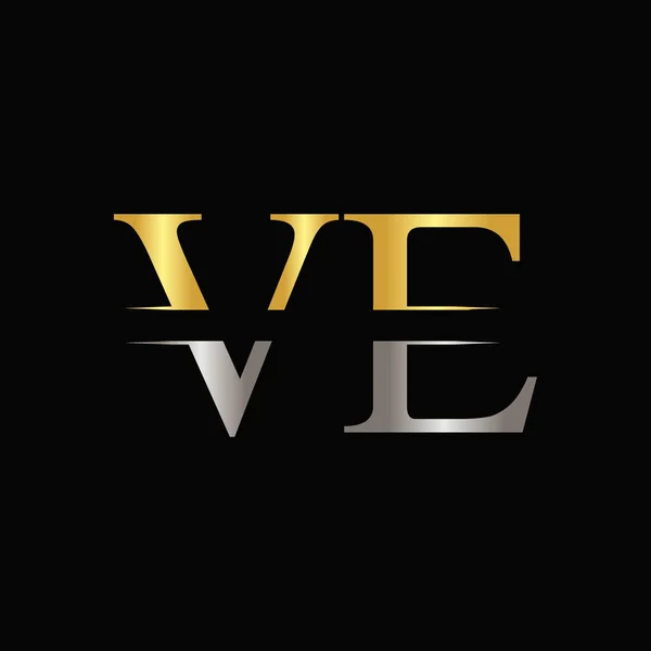 Carta Creativa Logo Vector Template Con Color Oro Plata Diseño — Archivo Imágenes Vectoriales