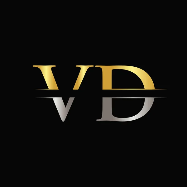 Creative Letter Logo Vector Template Gold Silver Color Logo Design — Stock Vector