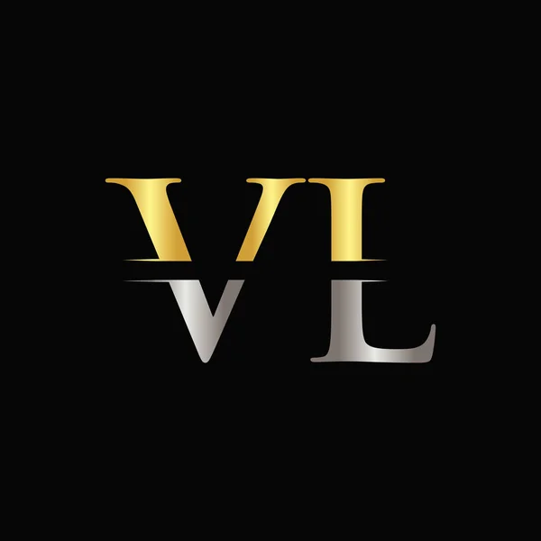 Δημιουργικό Πρότυπο Logo Vector Letter Χρυσό Και Ασημί Χρώμα Σχεδιασμός — Διανυσματικό Αρχείο
