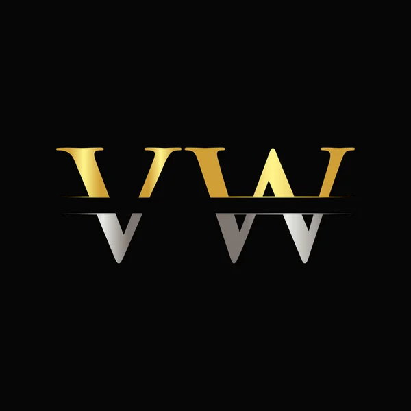 Creative Letter Logo Vector Template Gold Silver Color Logo Design — стоковий вектор